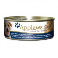APPLAWS, Pui, Somon și Legume, conservă hrană umedă câini, (în supă) - 156g