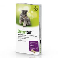 Drontal Dog Flavour 150/144/50 mg Caini x 6 tablete - 1 cutie