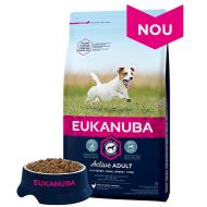 Eukanuba ADULT SMALL cu PUI <10kg: +1-8 ani, - 12 kg