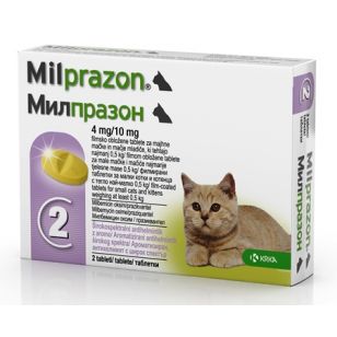 MILPRAZON PISICA 4MG/10MG (<2 KG) X 2 TABLETE