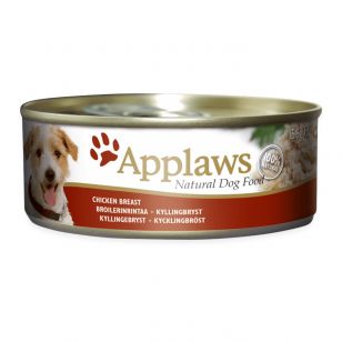 APPLAWS, File Pui și Orez, conservă hrană umedă câini, (în supă) -  156g