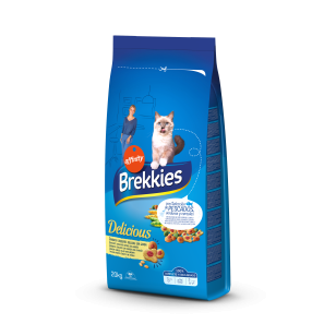 Brekkies – Pisică Adultă cu Somon, Ton, legume și cereale - 15 kg
