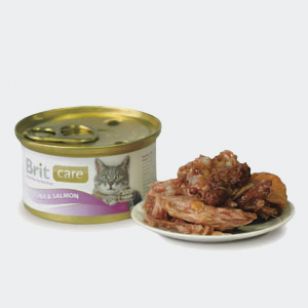 Brit Care Pisica Tuna and Salmon conserva-  80 gr