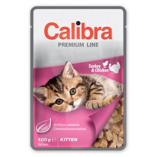 Calibra Cat Pouch Premium Kitten Turkey and Chicken -  100 g