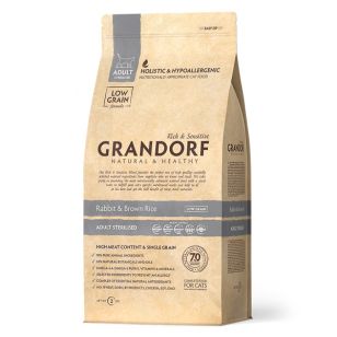Grandorf Cat - Rabbit & Brown Rice - Adult Sterilized - 2 kg