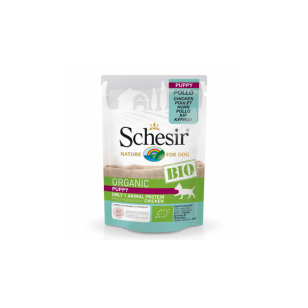 Hrana umeda pentru caini, Schesir Bio Puppy - 85 g