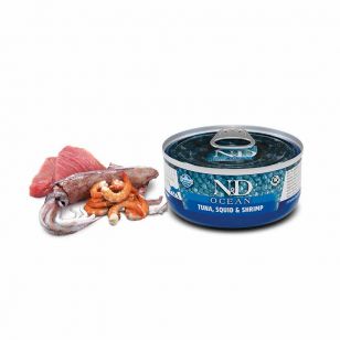 Hrana Umeda Pisici N&D OCEAN Adult – Ton, Calamar si Creveti 70g