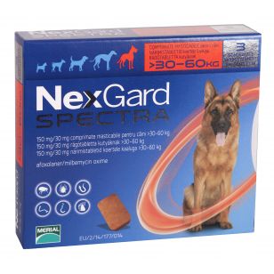 NEXGARD Spectra Dog Caine XL (30-60kg) 150mg - 3 Comprimate