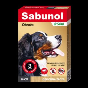 Sabunol Dog GPI, Zgarda Antiparazitara Caini 2-10 kg, Culoare Gold (35cm)