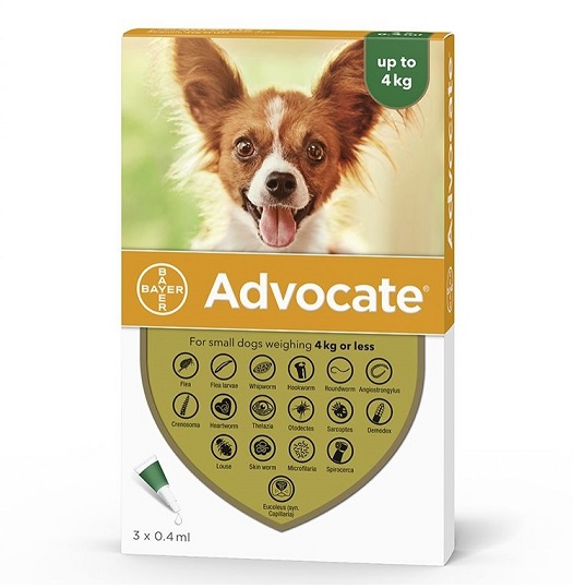 ADVOCATE 40 CAINE (0 - 4 KG) -  3 PIPETE