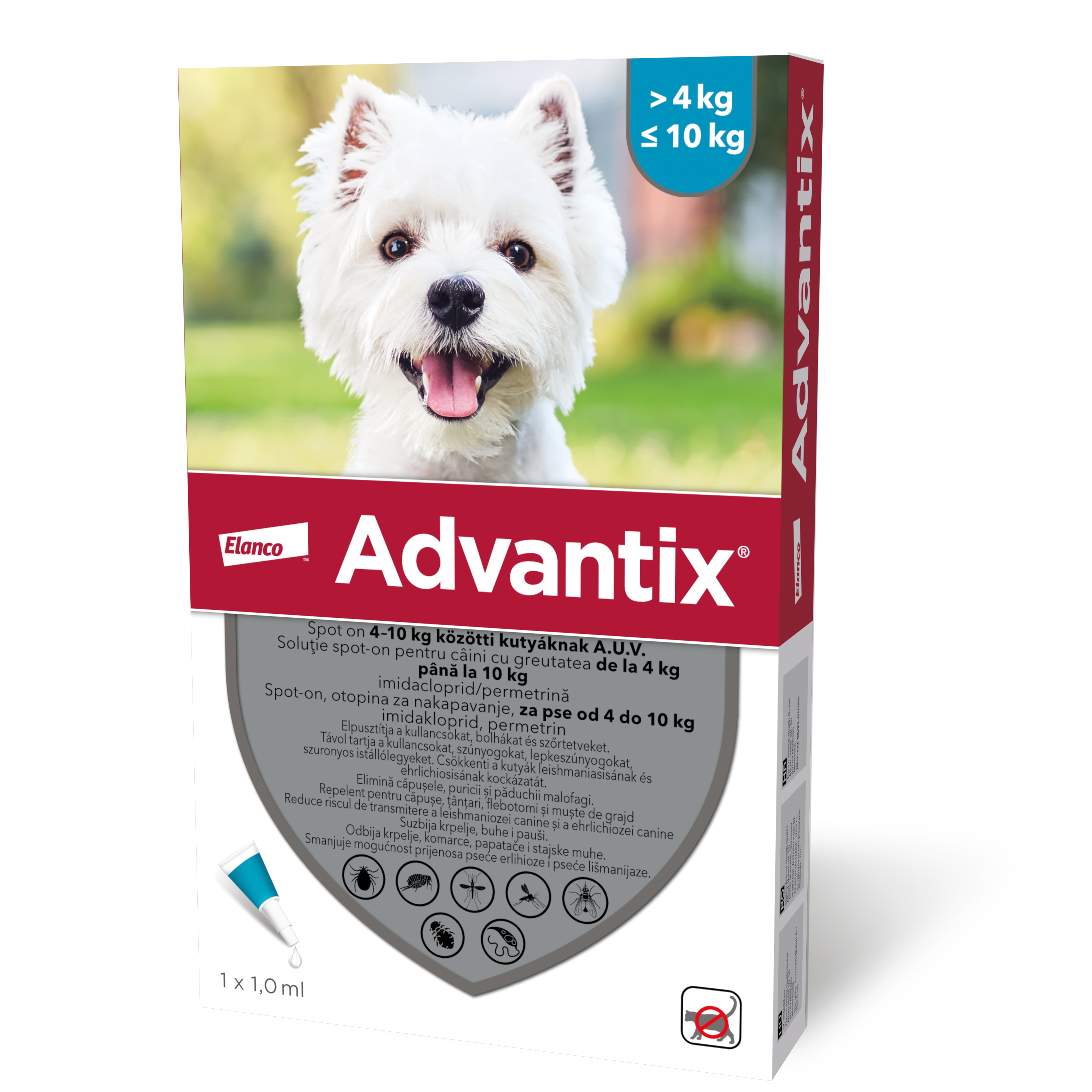 Advantix 100 - Pipeta Antiparazitara Caini (4-10 kg) - 1 Pipeta