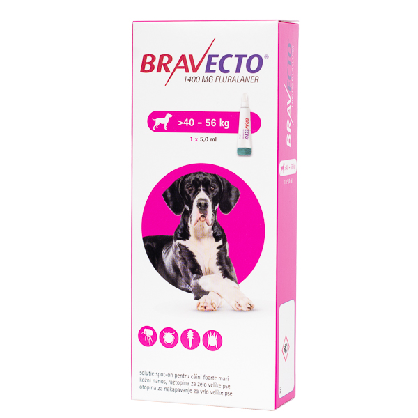 BRAVECTO CAINE SOLUTIE SPOT-ON XL 1400MG (40-56 KG) - 1 PIPETA