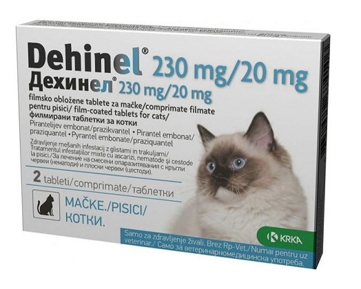 DEHINEL PISICA CAT 230 MG / 20 MG - 2 COMPRIMATE