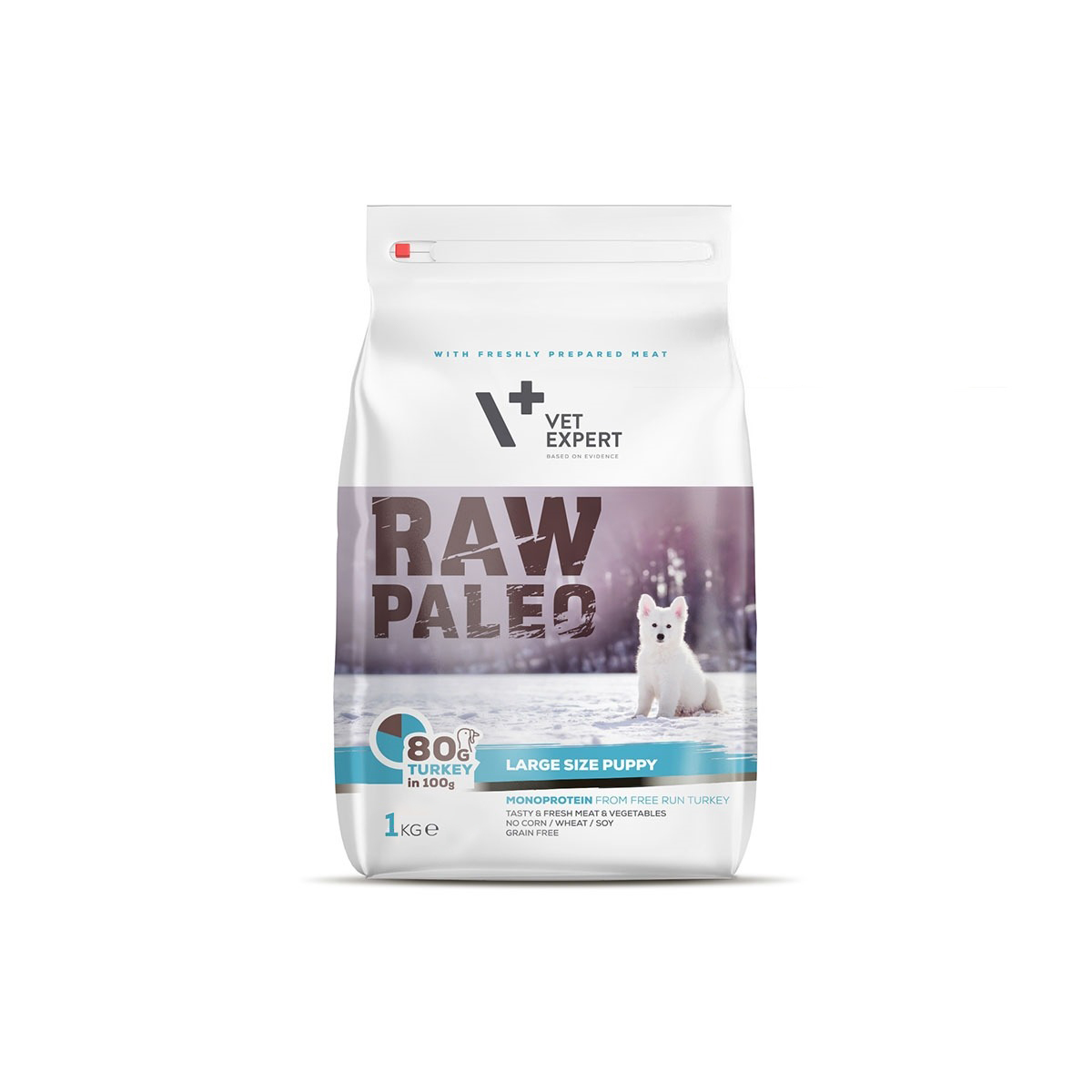 RAW PALEO LARGE SIZE PUPPY - HRANA USCATA CATEI RASE MARI - 1 KG