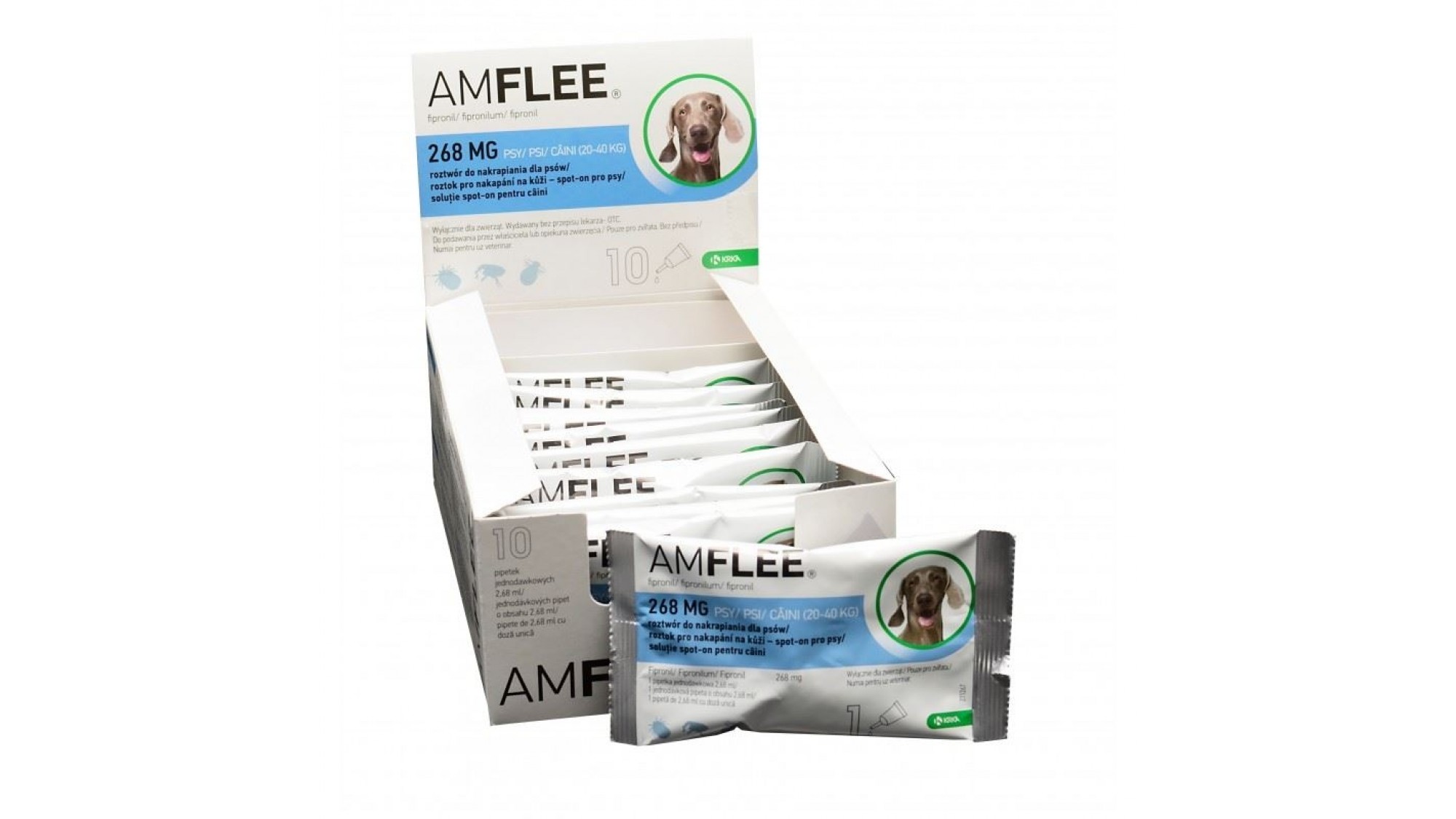 AMFLEE DOG 268 mg spot-on  L (20-40 Kg) 10 pipete