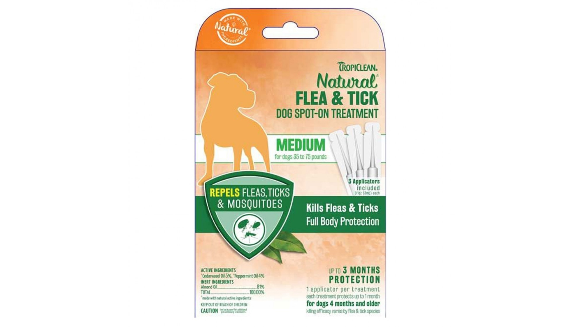 Pipeta antiparazitara, Tropiclean Medium Dog Spot-On, 3ml x 3 buc