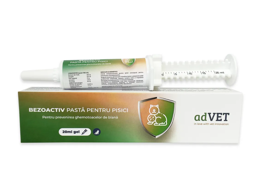 Bezoactiv – pasta pentru pisici, seringa gradata x 20 ml