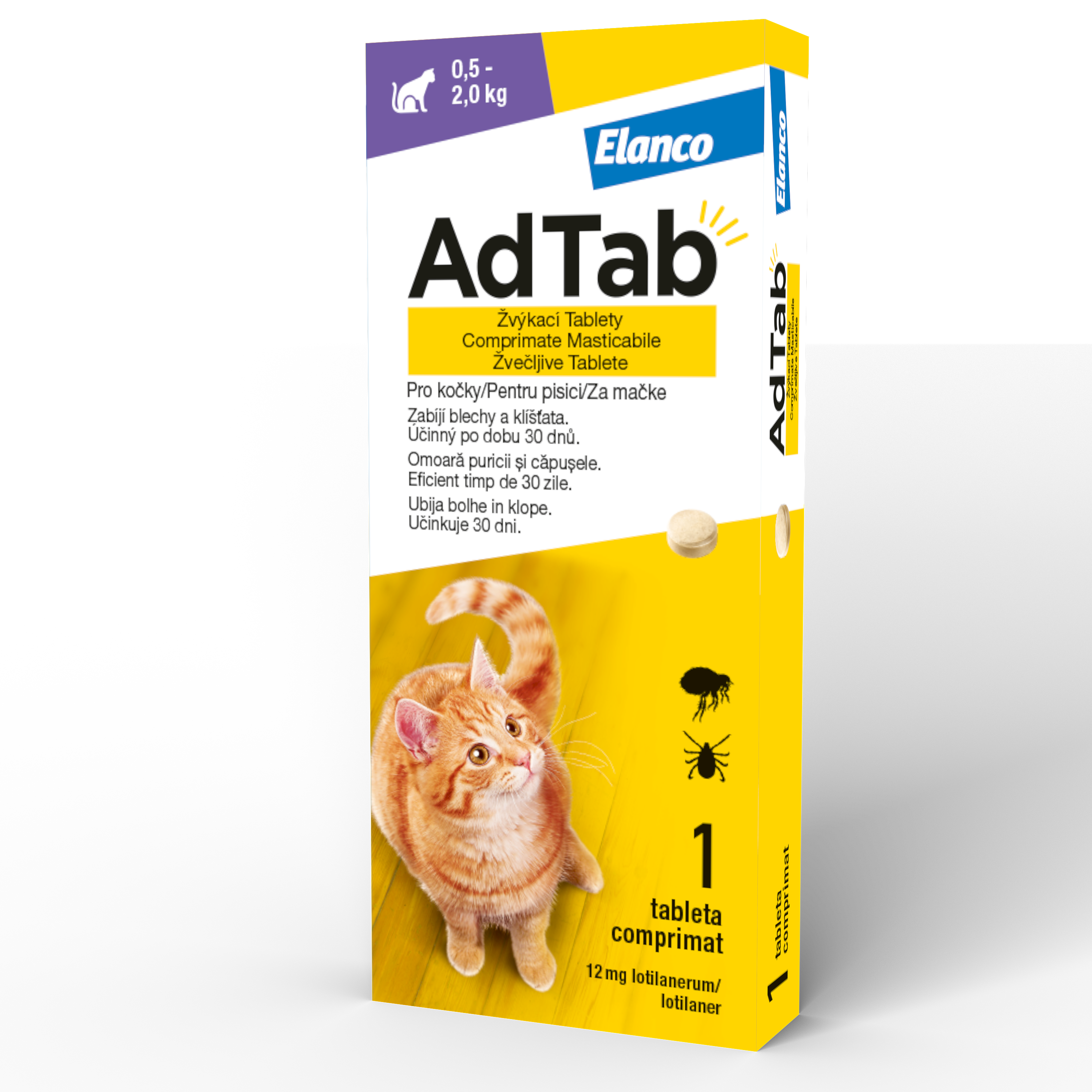 ADTAB 12 MG - 1 COMPRIMAT MASTICABIL PENTRU PISICI (0.5 KG - 2 KG)