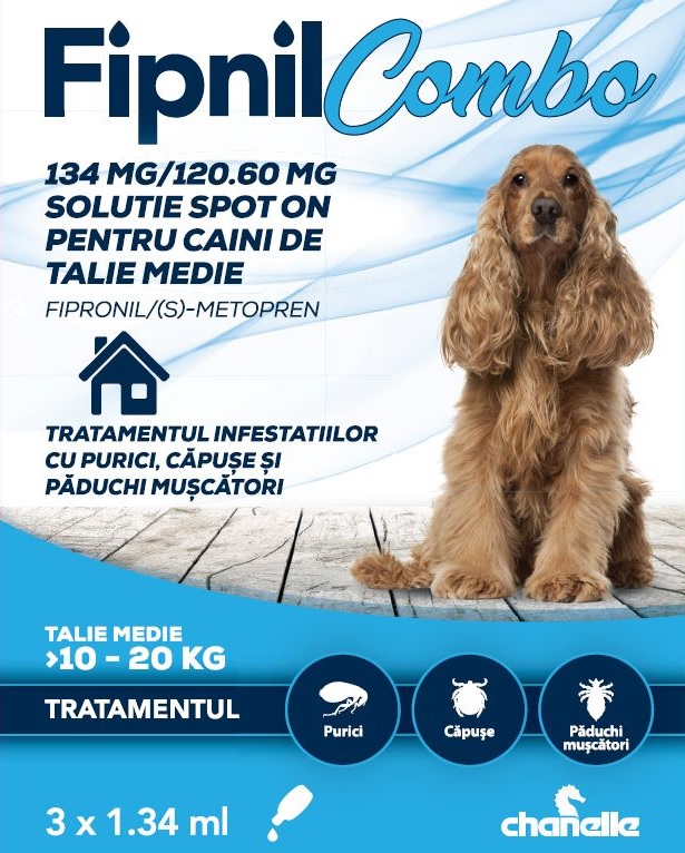 FIPNIL COMBO DOG M 10-20kg 134-120,6mg albastru