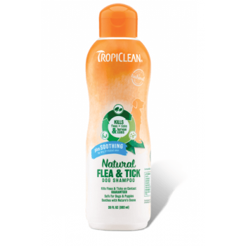 Sampon antiparazitar pentru caini, Tropiclean Natural - 355ml