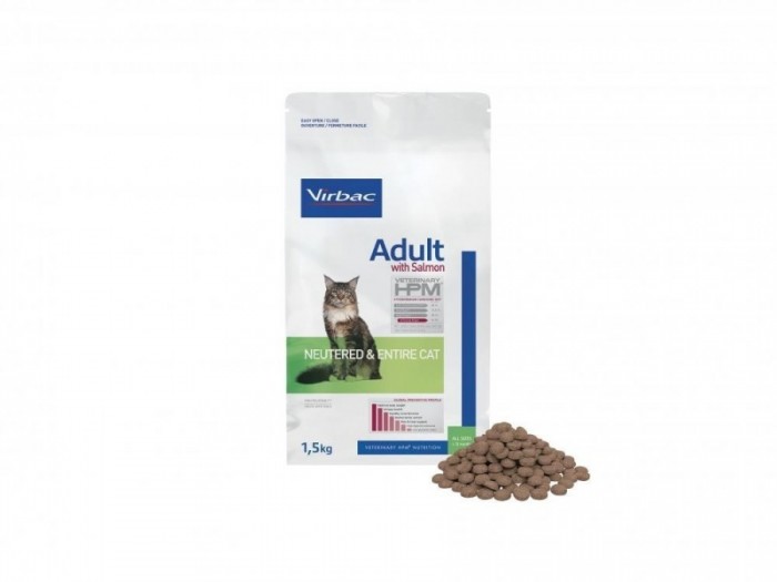 Virbac - Veterinary HPM Adult with salmon neutered &amp; entired cat - 1,5 kg