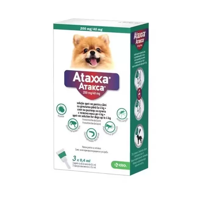 ATAXXA DOG CAINE 40 (&lt;4 KG) - 3 PIPETE