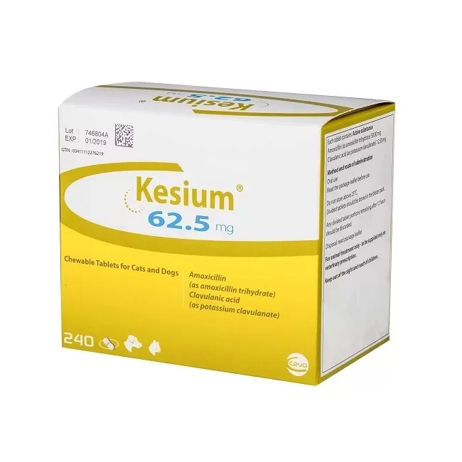 KESIUM 62.5 MG (AMOXY + ACID CLAVULANIC) - 10 TABLETE PALATABILE