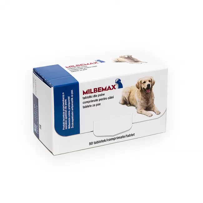 MILBEMAX DOG CAINE TALIE MEDIE (5-25 KG) 12.5 / 125 MG - 50 TABLETE