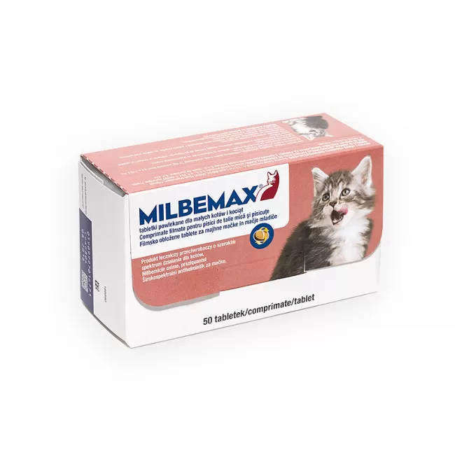 MILBEMAX KITTEN CAT PISICA MICA 4 / 10 MG (&lt;2 KG) - 50 TABLETE