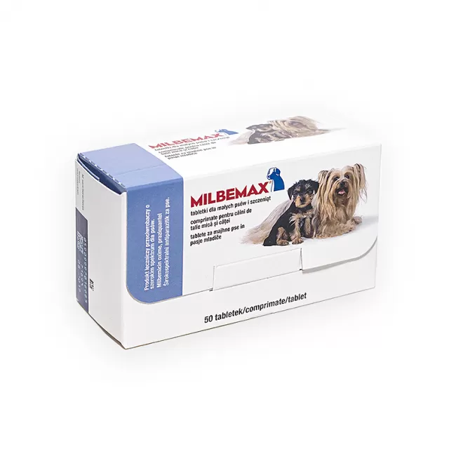 MILBEMAX PUPPY DOG CAINE - TALIE MICA 2.5 / 25 MG (&lt; 5 KG) - 50 TABLETE