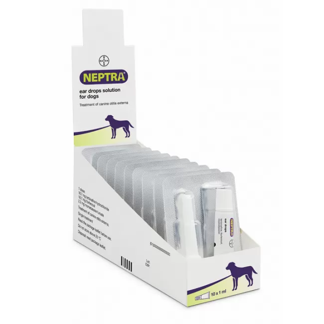 NEPTRA - PICATURI AURICULARE PENTRU CAINI - PIPETA 1 ML