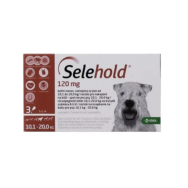 SELEHOLD DOG 120 MG / ML (10.1 - 20 KG) 3 PIPETE x 1 ML