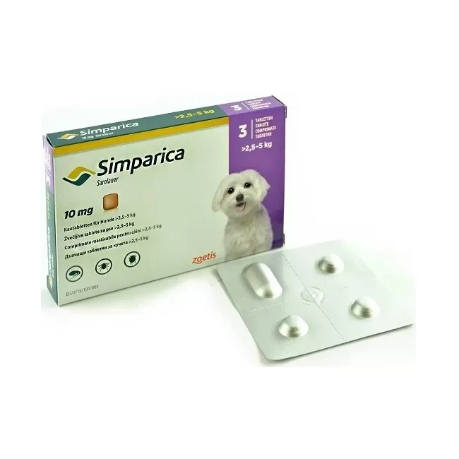 SIMPARICA 10 MG (2,5-5 KG) X 3 TABLETE