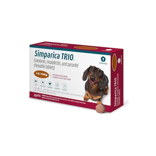 SIMPARICA TRIO CAINI 12 MG (5-10 KG) - 1 COMPRIMAT MASTICABIL