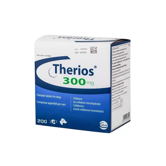 THERIOS 300 MG (CEFALEXINA) - 200 TABLETE PALATABILE