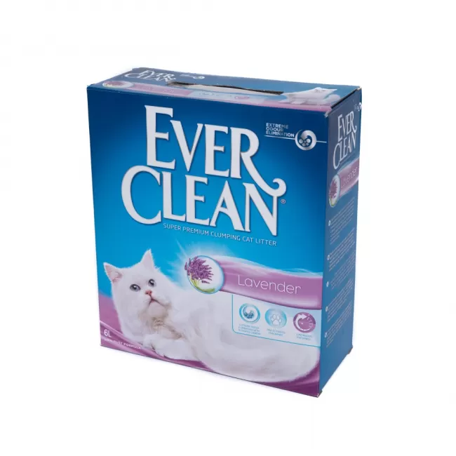 Nisip Litieră Pisici EVER CLEAN LAVENDER – Parfum de lavandă 6L