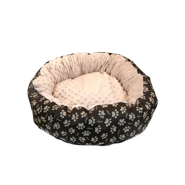 Culcus moale cu perna, pentru caine/pisica, Minky cream - 50 cm