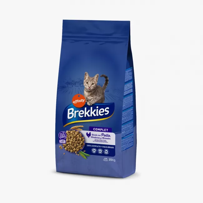 Brekkies – Pisică Adultă Complet – Rețetă cu Pui, legume și cereale -  15 kg