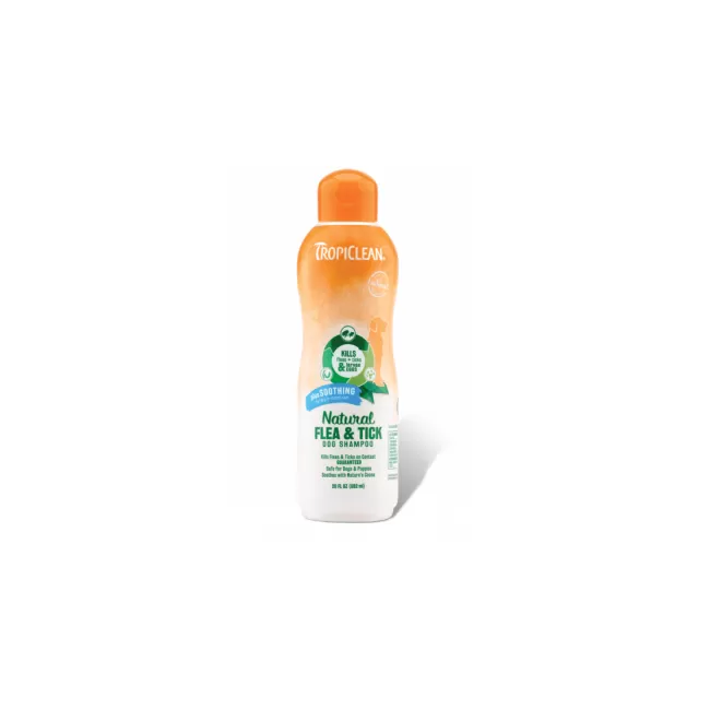 Sampon antiparazitar pentru caini, Tropiclean Natural -  355ml